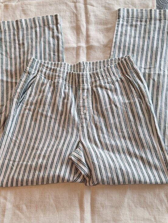 GAP Other - Gap Green Stripe Pajama Bottoms – XS – NWT Linen Blend Lounge Pants